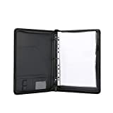 Laelr Zippered Portfolio 3 Ring Binder with 8 Pockes, Leather Business Padfolio with Zipper, A4 Document Binder Organizer for School Office