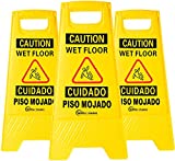 Simpli-Magic Wet Floor Caution Signs, Premium, Yellow, 3 Pack