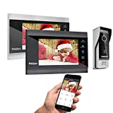 TMEZON Wireless WIFI Video Doorbell Intercom System with Camera and Monitor Door Phone IP 4 Wire 7 Inch Entry 1080P Camera Night Vision,Support Remote Unlock Door Release,Snapshot,Tuya