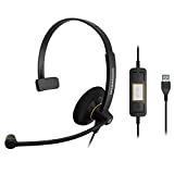Sennheiser SC 30 USB ML (504546) - Single-Sided Business Headset | For Skype for Business | with HD Sound, Noise-Cancelling Microphone, & USB Connector (Black)