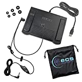 Apptec DigiScribe Digital Audio and Video Transcription Kit with ECS-WSUC3.5-A WordSleuth Under-Chin in-Ear 3.5 mm Headset