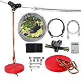 100 Foot Zip Line Kit, Up to 400 Lb, with Safe Spring Brake, 304 Stainless Steel Cable, Zipline for Backyard, Playground, Outdoor Ziplines Toys for Kids