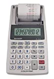 Sharp EL-1611V Handheld Portable Cordless 12 Digit Large LCD Display Two-Color Printing Calculator with Tax Functions, 191 x 99 x 42 mm