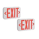 AmazonCommercial LED Emergency Exit Sign, UL Certified, 2-Pack, Double Face Exit with Battery Backup