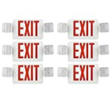 SPECTSUN Exit Sign with Emergency Light, Red Emergency Exit Lights with Battery Backup - 6 Pack, Emergency Exit Sign Battery Backup/Emergency Exit Light/Emergency Exit Lights/Lighted Exit Sign Battery