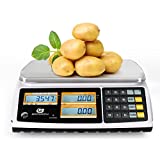 Bromech NTEP Digital Price Computing Scale, 60lb Rechargeable Commercial Food Scale for Meat Shop, Deli, Produce Market W/ Dual LCD Display, Stainless Steel Platform, Legal for Trade, COC #21-001A1