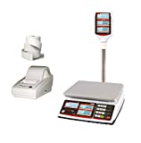 VisionTechShop TVP-12P Price Computing Scale with Pole Display, Lb/Oz/Kg, 12lb Capacity, 0.002lb Readability, NTEP Legal for Trade COC #19-038, DLP-50 Thermal Label Printer, 1 Case of Labels LST8060