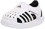 adidas Kids Water Slide Sandal, White/Black/White, 9 US Unisex Toddler
