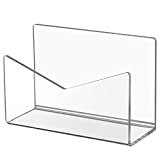 KTRIO Acrylic Mail Holder Mail Organizer Countertop, Letter Holder for Desk 6x2.5x4 Inches Envelope Holder Mail Sorter Stand for Home Office School