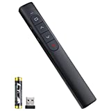 Wireless Presenter Remote,Presentation Clicker with Hyperlink &Volume Remote Control PowerPoint Ofifice Presentation Clicker for Keynote/PPT/Mac/PC(Battery Included)