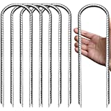 Eurmax USA Trampolines Stakes Wind Stake 12 Inch Heavy Duty Stake Safety Ground Anchor Galvanized Steel Wind Stakes with T Hook, 8pcs-Pack(Silver)