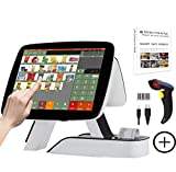 ZHONGJI All in One Point of Sale 15'' Touch Screen Cash Register with Customer Display Built-in 2 1/4'' 58MM Thermal Printer Software for Retail Stores POS System