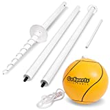 GoSports Tetherball Game Set, Complete Tetherball Setup with Ball, Rope and Pole - Great for Backyard Fun, White