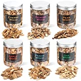quirzx Wood Chips for Smoking Gun Cocktail Smoker Kit Wood Chips Variety Pack - Apple Cherry Peach Oak Pear Hickory, 8 Oz Each, Great for Smoking Drinks Meat Whisky & Old Fashioned, 6 pack