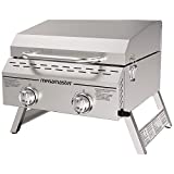 Megamaster 2-Burner Outdoor Tabletop Propane Gas Grill in Stainless Steel
