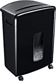 Bonsaii Updated 15-Sheet Cross-Cut Paper Credit Card Shredder for Office with 5.3 Gallon Pullout Basket and 4 Casters, 30 Minutes Running Time, Black (C221-A)