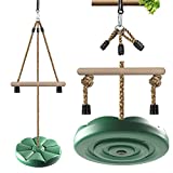 Disc Swing for Kids, Tree Swing for Backyard, KINSPORY Gym Monkey Bars, 7FT Height Adjustable Accessories Outdoor Play Equipment Swing Set