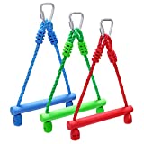 Rainbow Craft 3-Pack Kids Ninja Monkey Bars - Trapeze Swing Bars for Ninja Obstacle Course Attachments - 3pc of Blue, Red & Green Color