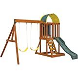 SupremeSaver Premium Play Sets Ainsley Ready to Assemble Wooden Swing Set New
