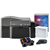 Fargo DTC1250e Dual Sided ID Card Printer & Complete Supplies Package with Bronze Edition Bodno Software