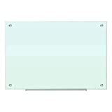 U Brands Glass Dry Erase Board, 35 x 23 Inches, White Frosted Non-Magnetic Surface, Frameless