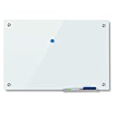 Glass Whiteboard, Dry Erase Glass Magnetic White Board 4' x 3' ,White Surface