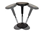 WOBBLE STOOL Standing Desk Chair ergonomic tall adjustable height sit stand-up office balance drafting bar swiveling leaning perch perching high swivels 360 computer active sitting black saddle seat