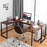 Tangkula U-Shaped Computer Desk, Corner Computer Workstation w/Extra Printer Stand, Movable CPU Stand, 79”x 47” Inch Large Home Office Desk for Working Gaming Studying (Brown)