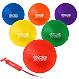 GoSports 8.5' AIR Touch Playground Ball (Set of 6) with Carry Bag and Pump, Multicolor