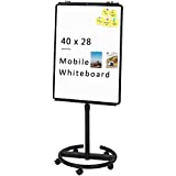 VIZ-PRO ECO Magnetic Mobile Whiteboard/Flipchart Easel, Black, 28 X 40 Inches