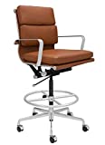 SOHO Soft Pad Drafting Chair - Ergonomically Designed and Commercial Grade Draft Height for Standing Desks (Brown)