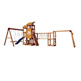 Little Tikes Real Wood Adventures Bobcat Ridge Backyard Playset Climb Swing Outdoor Activity Play Structure with Slide for Toddlers, Kids Climbers & Wooden Play Structures