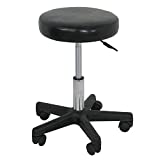 Adjustable Hydraulic Rolling Swivel Salon Stool Chair Tattoo Massage Facial Spa Stool Chair Black (Black)