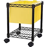Lorell Compact Mobile Wire Filing Cart, Black