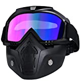 VPZENAR VPZenar Paintball Mask Anti Fog, Airsoft Full Face Mask and Goggles Detachable Adjustable for Motorcycle Cycling Skiing Colorful Lens