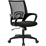 Home Office Chair Ergonomic Desk Chair Mesh Computer Chair with Lumbar Support Armrest Executive Rolling Swivel Adjustable Mid Back Task Chair for Women Adults, Black