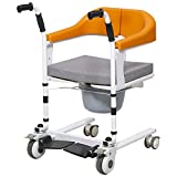 Transfer Chair, Shower Chair, Transfer Wheelchair, Wheelchair Transfer to Toilet, Transfer Shower Chair, Patient Transfer Chair, Rolling Shower Chairs for Disabled, 264lb Capacity