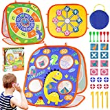 Outdoor Toys for 3 4 5 6 7 Year Old Bean Bag Toss Game, Toddler Outside Toys for Kids Ages 4-8, Dinosaur Cornhole Board Game Set for Beach Lawn Yard Activities Party Games Birthday Gifts for Boys Girl