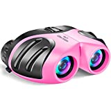 Gifts for 3-12 Year Old Girls, Kids Binoculars for Outdoor Easter Toys for 3-12 Year Old Girls Easter Christmas Xmas Stocking Stuffers Fillers Gifts for Kids Teen Girls Pink DL09