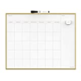 U Brands Magnetic Monthly Calendar Dry Erase Board, 20 x 16 Inches, Gold Aluminum Frame - 364U00-01
