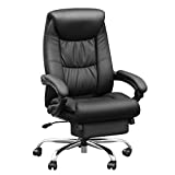Duramont Reclining Leather Office Chair - High Back Executive Chair - Thick Seat Cushion - Ergonomic Adjustable Seat Height and Back Recline - Desk and Task Chair