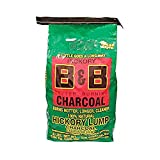 B&B Charcoal Signature Long Burning Smoking Hickory Lump Charcoal with All Natural Material for Grills and Barbecues, 8 Pounds