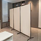 JVVMNJLK Indoor Room Divider, Portable Office Divider, Convenient Movable (3-Panel),Folding Partition Privacy Screen for Bedroom,Dining Room,Living Room and Study,102' W x 19.7' D x 71.3' H, Beige