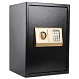 KYODOLED Digital Safe-Electronic Steel Safe with Keypad,Locked Cabinet,Large Safes for Home Money,Office,Hotel Business on the Floor,Personal Security Heavy1.8 Cubic Feet,BLACK