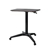 Mobile Desk, Pneumatic Adjustable Height Laptop Desk, Ergonomic Design, Sit and Stand Mobile, Excellent Lectern for Classrooms, Offices, and Home!(Black)