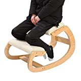 Predawn Ergonomic Kneeling Chair for Upright Posture - Rocking Chair Knee Stool for Home, Office & Meditation - Wood & Linen Cushion - Relieving Back and Neck Pain & Improving Posture (White Oak)