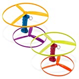 Battat – Skyrocopter – Flying Disc Toy with 2 Launchers & 4 Discs for Children Aged 3 Years Old & Up (6-Pcs), Multicolor