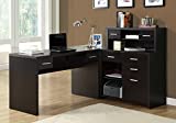 Monarch Specialties Computer Desk L-Shaped - Left or Right Set- Up - Corner Desk with Hutch 60'L (Cappuccino)