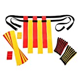 Flag Football Belts Adult - Durable 14 Player Flag Football Set of Belts and Flags Includes 3 Flags Per Belt Plus a Bonus 6 Replacement Flags (62 Piece Kit)