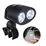 RVZHI Barbecue Grill Light, Outdoor 360 Degree Flexible BBQ Light with 10 Super Bright LED Lights, Heat Resistant Night Grilling Accessories with Sturdy C-Clamp Fits Most Handle, Batteries Included